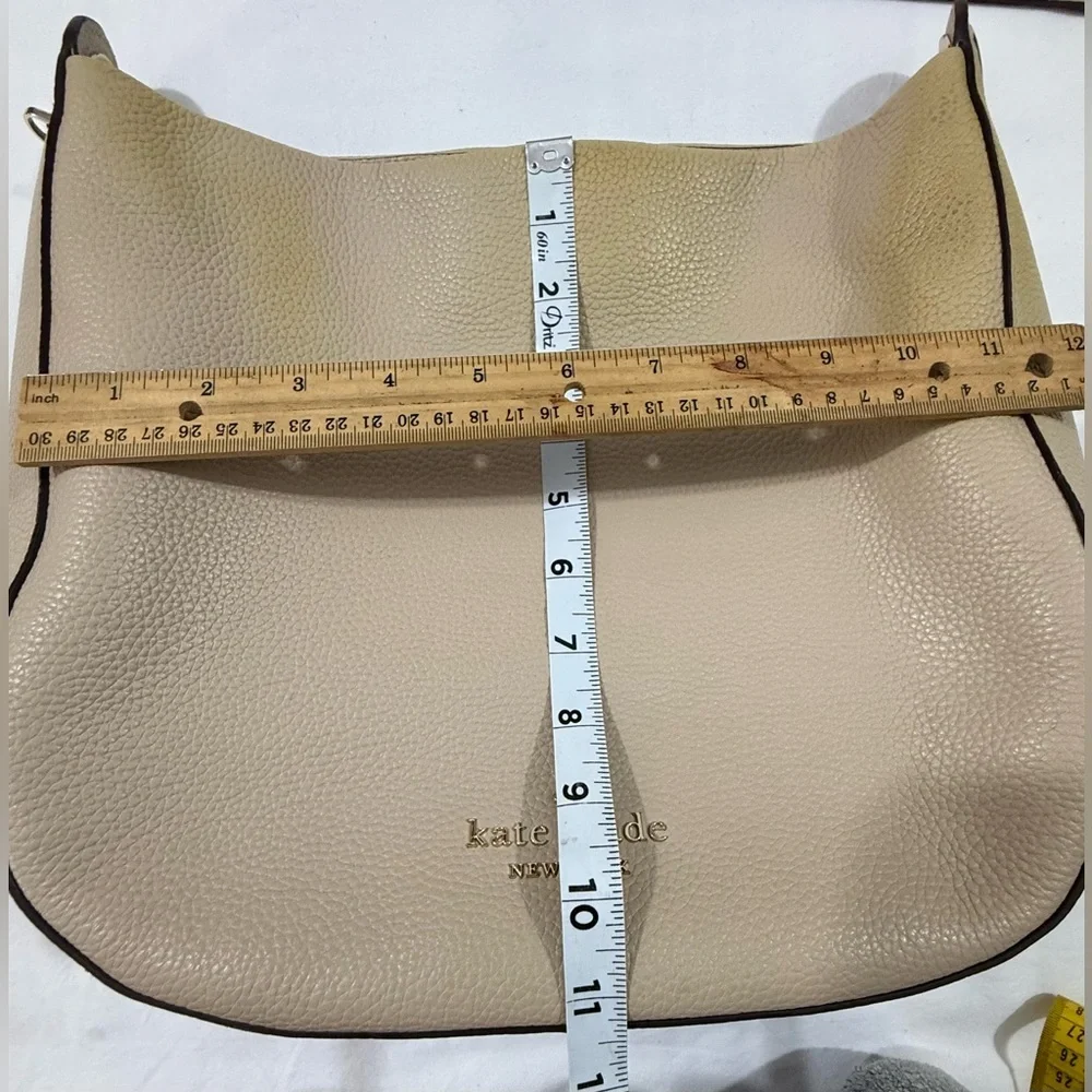 Kate Spade New York Pebbled Shoulder Bag Beige Tan Project Bag - Picture 9 of 13